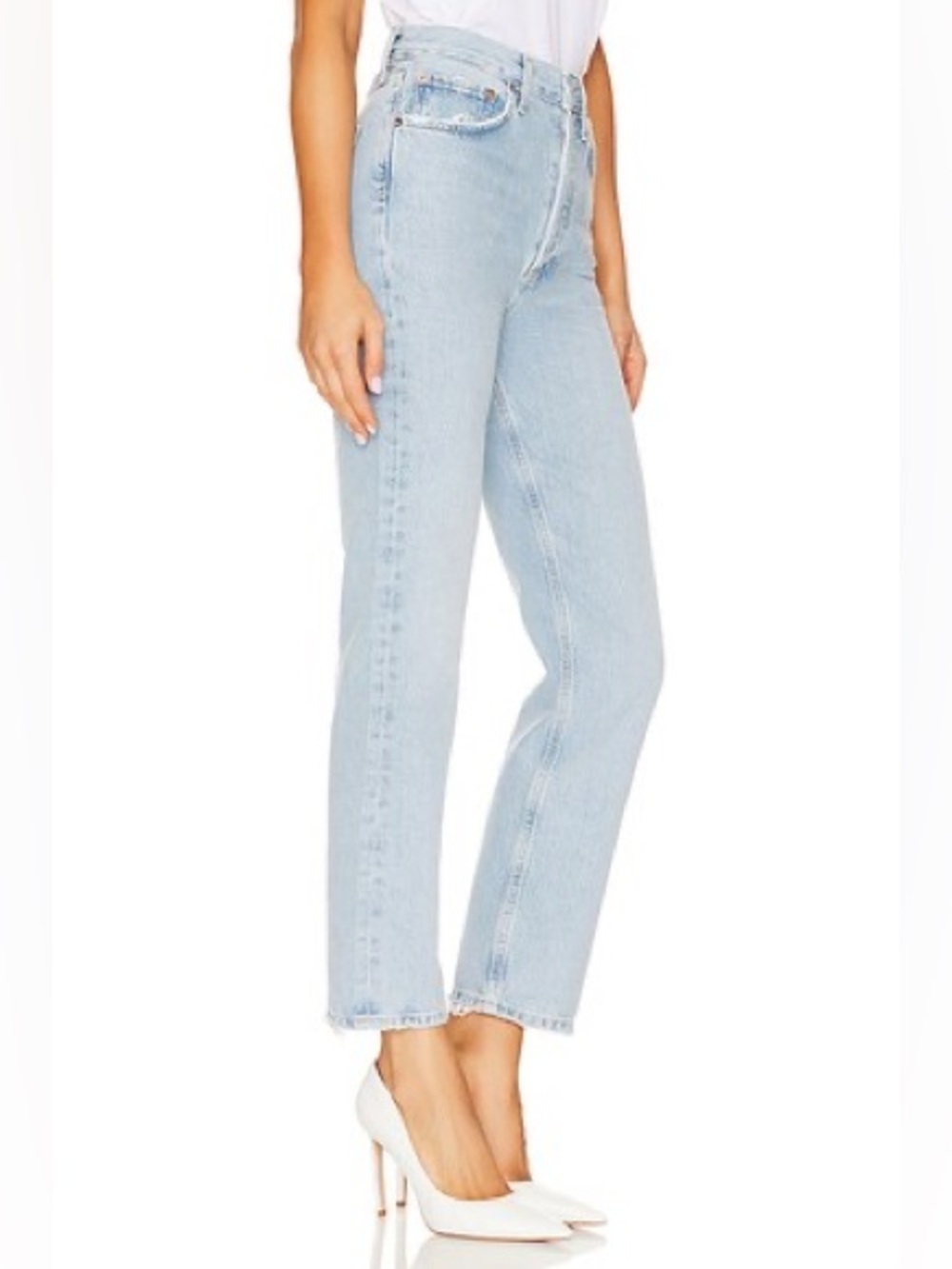 AGOLDE 90’s Pinch Waist Jeans in Focus Lightwash Straight Leg Jean size 26 EUC - Picture 2 of 12